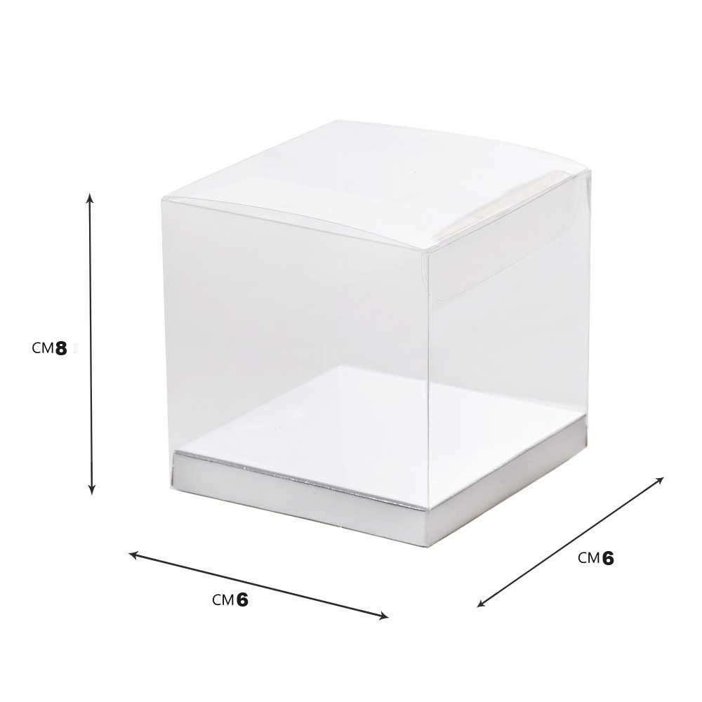 مجموعة علب (12) علبة بلاستكية بقاعدة ذهبية وفضية 6*6*8سم