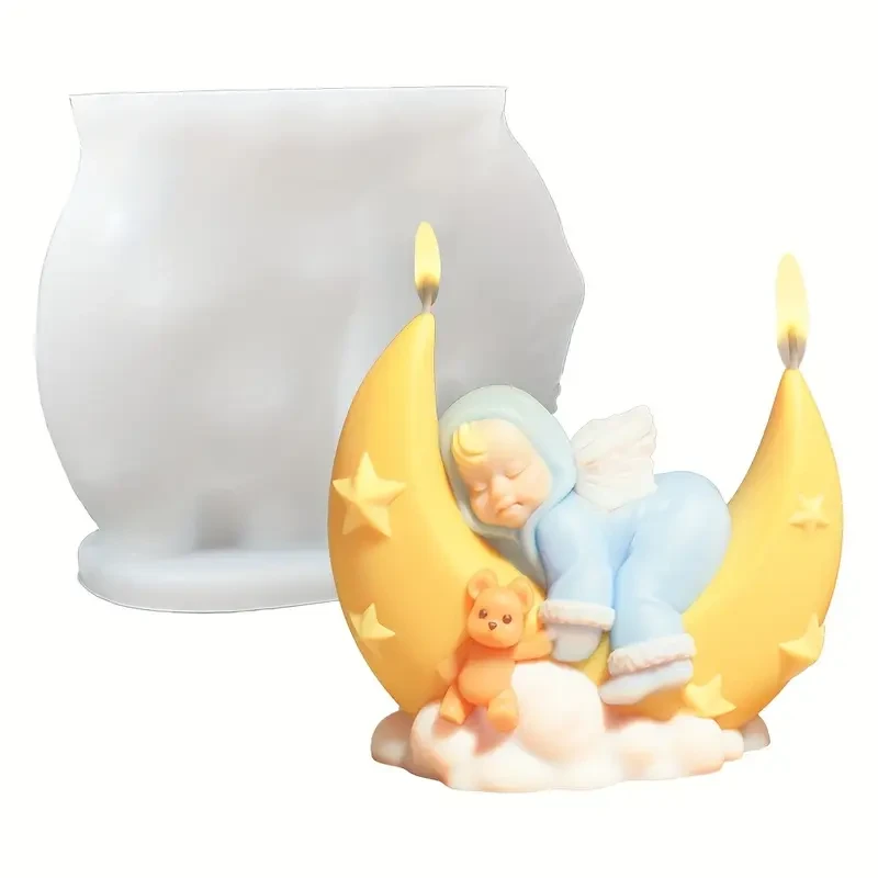 قالب سيليكون  بتصميم قمر وملاك