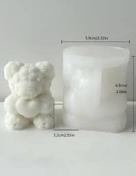 قالب سيلكون  لصناعة الشموع 1 على شكل دب  هدايا ومواليد